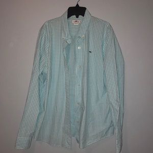 Blue and white checkered vineyard vine blouse!!